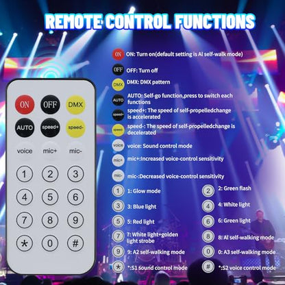 Moving Head DJ Lights, 6 Arm RGBW LED 150W Disco Stage Light with Mixed Lighting Effects, Sound Activated, DMX 512 Remote Control DJ Lights for Disco Club Wedding Party (Mixed Light)