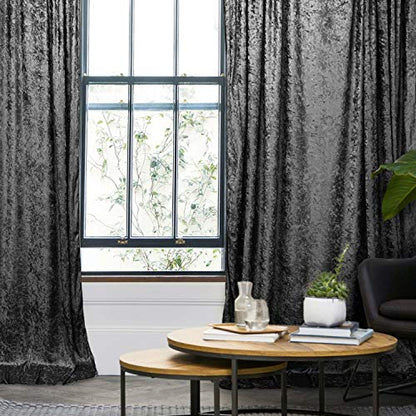 AK TRADING CO. 10 feet x 10 feet Lush Velvet Backdrop Drapes Curtains Panels with Rod Pockets - Wedding Ceremony Party Home Window Decorations - Black - color: Black