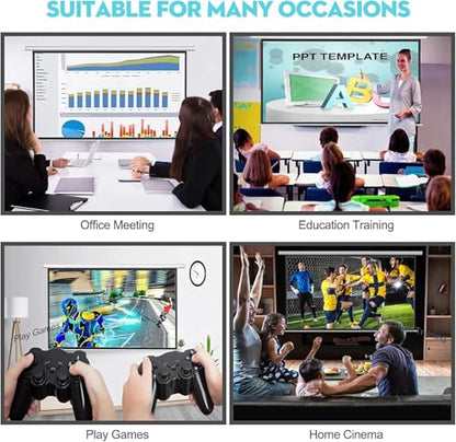 DINAH 84 Inch Electric Projector Screen with Remote | Automatic Air Indoor Drop Down, Motorized, 4K 3D HD Projection, For Movies - size: 84" Diagonal (16:9)