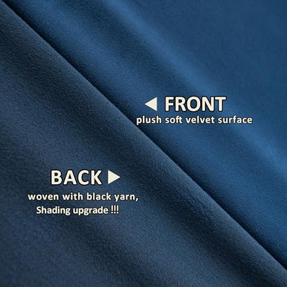 YOFUN Navy Blue Velvet Blackout Curtains 2 Panels Set, 90 inches Long Grommet Top Thermal Insulated Velvet Drapes for Guest Room/Bedroom/Home Office, W52 x L90 in - color: Navy Blue, size: 52"W x 90"L (Pack of 2)