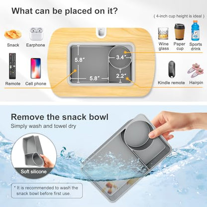 ERGONOV Tablet Pillow Stand with Snack Bowl,iPad Holder for Bed -Birch Gray | Hands-Free Reading and Relaxation on Bed,Couch,Recliner or Your Lap 360° Rotating Clip for 4.7-13" Kindle,eBook,Tablet,iPhone - color: Birch Gray