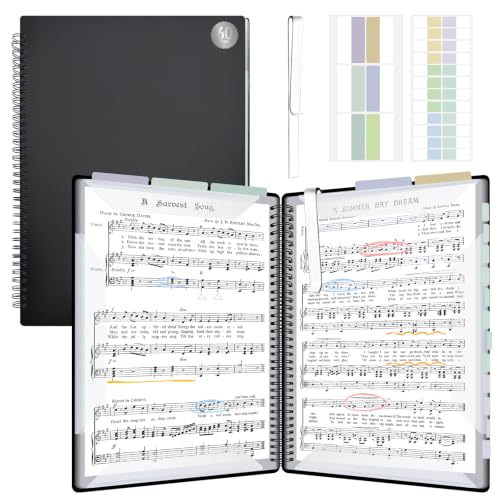 Sheet Music Folder, Sheet Music Organizer Binder Display 60 Pages - style: 2-Page Expand sheet music folder