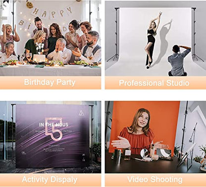 Backdrop Stand, Maxztill 8.5x10Ft Adjustable Photo Backdrop Stand Kit | Backdrop Stand for Parties,4 Crossbars,6 Background Clamps,4 Backdrop Clip Holder,2 Sandbags,1 Carry Bag for Wedding - size: 8.5X10ft Backdrop Stand
