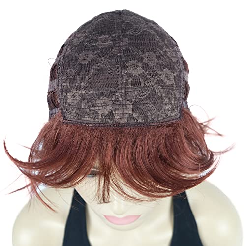 Lydell Short Layered Shaggy Wavy Full Synthetic Wigs (131 Burgundy Red) - color: #131 Burgundy Red