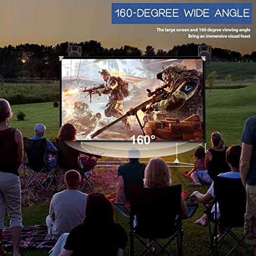 Projector Screen and Stand 150 inch 16:9 HD 4K Large Outdoor Projector Screen Portable Projection Movie Screen with Carry Bag for Home Theater Backyard Cinema Travel Foldable Anti Crease Windproof - size: 150 inch