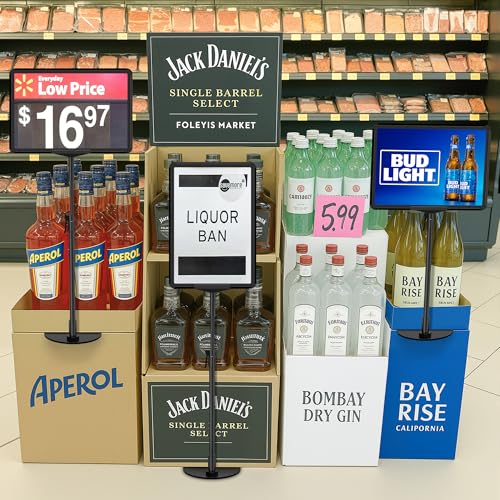 4Pack Sign Stand for Display 8.5 x 11, Adjustable Poster Stand for Table Top & Floor, Floor Standing Sign Holder, Signage Stands for Business, Tradeshow, Store, Farm Display Stands - size: 4 Pack, 8.5 x 11 inch