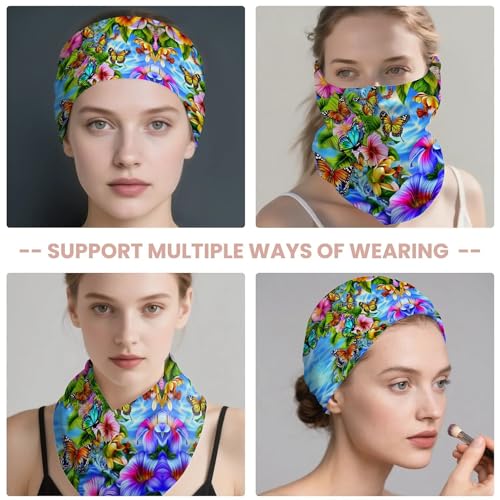 Art Owl Women's Slouchy Beanie Hat Cute Turban Hats Cancer Headwear Caps Baggy Skull Sleep Scarf - color: Colorful Flowers Butterflies