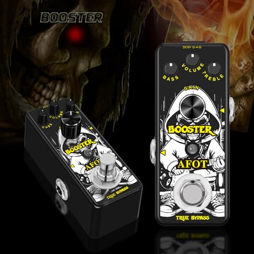Mini Booster Guitar Effect Pedal,True Gain Booster,Micro Clean Boost Pedal for Electric Guitar Pure Clean Mini Booster Pedals Mini Size True Bypass - color: Black Booster