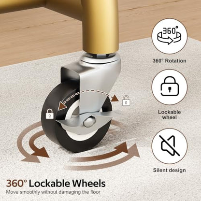 MISSLO Heavy Duty Clothing Rack with Wheels Rolling Clothes Racks for Hanging Clothes, Coats, Garment, Dress, Gold, 30" W - color: Gold, size: 30"W x 14.8"D x 66"H (Small)