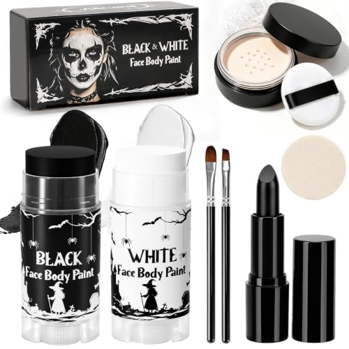 Black & White Oil Face Body Paint Washable Halloween Cosplay Makeup