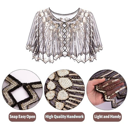 RIOSO 1920s Accessories for Women Flapper Gatsby Roaring 20s Accessories Costume Black - style: Style a