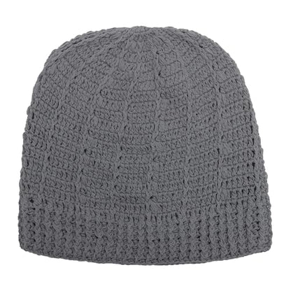 ZLYC Women Cotton Crochet Slouchy Beanie Hat Handmade Knit Summer Skull Cap | Lightweight breathable,boho casual chic look,travel photos festival party,café commute daily wear,beach concert gathering - color: Gray