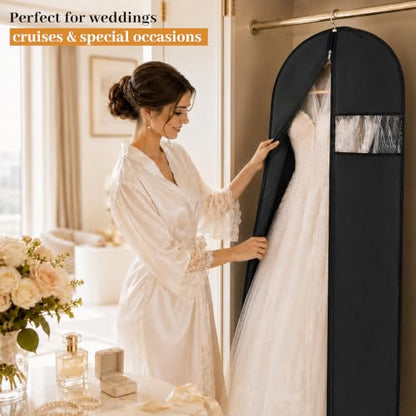 6-Pack 65” x 23” Garment Bags for Dresses and Gowns for Closet Storage - size: 65in With Handles