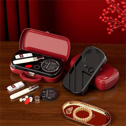 150Pcs Red Sewing Project Kit, Travel Family Sewing Supplies Repair Kit Portable Small Traveler Sewing Kit Sewing Thread Accessories DIY Sewing Supplies Organizer (Red) - color: Red
