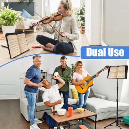 70" Sheet Music Stand with Light and Phone Holder, Music Stand for Sheet Music High Stability, Height Adjustable Portable Music Sheet Stand with Carrying Bag(33-70inch,Plate without hole) - size: 33inch-70inch, Plate
