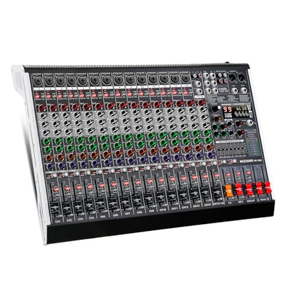 16 Channel Audio Mixer Professional Sound Mixing Board with 99 DSP Effects, 7-band EQ Digital DJ Mixer Console w/USB Bluetooth MP3 for Recording, Independent 48V Power & Mute Button - size: 16 Channel - 22.1inch