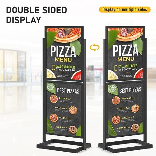 Sign Holder Floor Stand, Heavy Duty Pedestal Poster Banner Stand for Display, Metal Floor Standing Display - Double Sided Poster Stand 22" x 28" for Business, Office, Trade Show, Mall Advertising