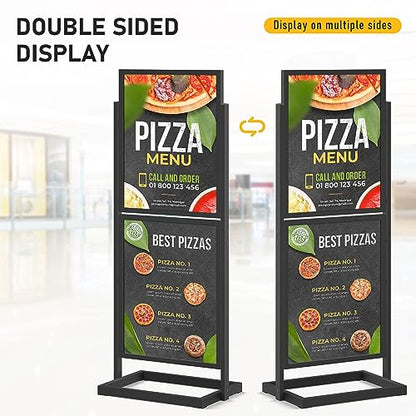 Sign Holder Floor Stand, Heavy Duty Pedestal Poster Banner Stand for Display, Metal Floor Standing Display - Double Sided Poster Stand 22" x 28" for Business, Office, Trade Show, Mall Advertising