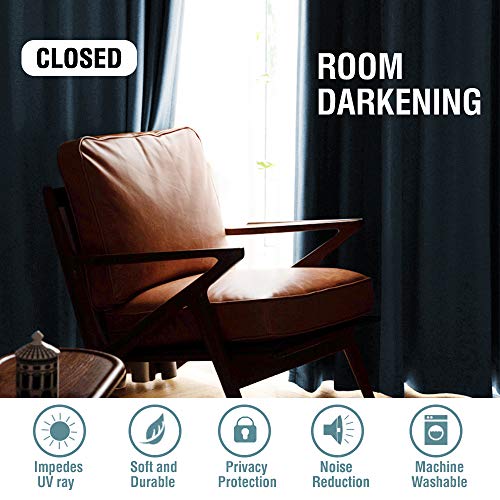 H.VERSAILTEX Room Darkening Velvet Curtains for Bedroom, 63 Inch, Navy - color: Navy, size: 52"W x 63"L (Pack of 2)