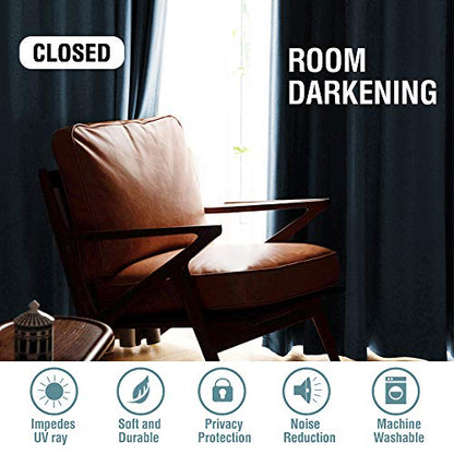 H.VERSAILTEX Room Darkening Velvet Curtains for Bedroom, 63" L, Stone Blue - color: Stone Blue, size: 52"W x 63"L (Pack of 2)