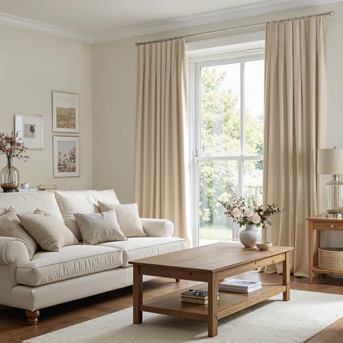 Topfinel Velvet Curtains 84 inches Long Beige Modern Elegant Luxury Light Blocking Privacy Window Treatments for Living Room Bedroom,Soft Velvet Curtain Rails Ceiling Mount 2 Panels,W42 x L84 - color: Beige, size: 42"W x 84"L (Pack of 2)