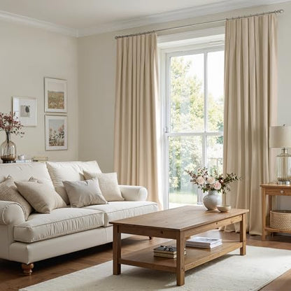Topfinel Velvet Curtains 84 inches Long Beige Modern Elegant Luxury Light Blocking Privacy Window Treatments for Living Room Bedroom,Soft Velvet Curtain Rails Ceiling Mount 2 Panels,W42 x L84 - color: Beige, size: 42"W x 84"L (Pack of 2)