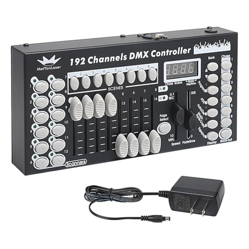 Dmx Controller Dmx Console,192CH Dmx512 Console Controller Panel Use For Editing Program of Stage Lighting Runing - color: Compact 192 Channel