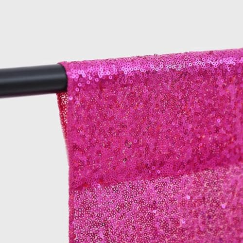 JYFLZQ Hot Pink Sequin Backdrop Curtains for Party 2ft x 8ft 2Panel - color: Hot Pink, size: 2 ft x 8 ft - 2 Panels