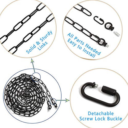 15ft Heavy Duty Chain for Light Fixture, Pendant Light Extra Chain Permits Installation of Chain-Hung Fixtures on High Ceilings with Max Fixture Weight of 65 Pounds, Black, L0460 - color: Black 15 Ft Chain