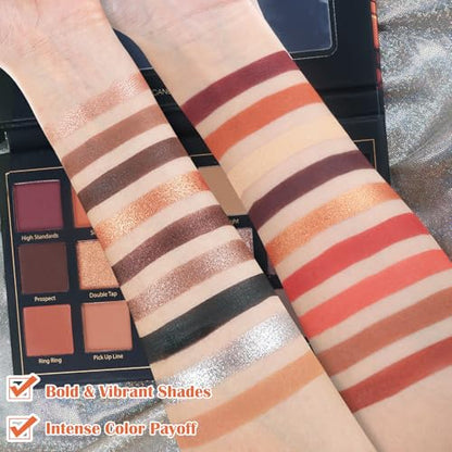 Matte Eyeshadow Palette Pro 18 Colors Pigmented Shimmer Glitter Eye Shadow Palette, Long Lasting Waterproof Dark Smokey Powder Cosmetics Pallet Halloween Valentine Gift Makeup Kit (01# Seductress) - color: Seductress