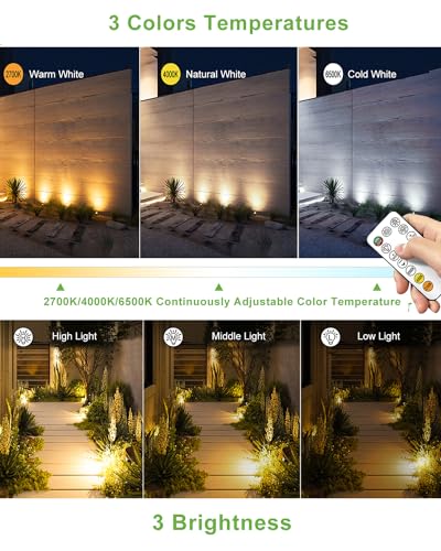CLY 6 in 1 Solar Spotlights Landscape Outdoor Garden, Solar Powered Lights - color: Warm White/Natural White/Cold White, size: 6-IN-1