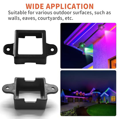 40 Set Light Clips Compatible with Govee Permanent Outdoor Lights Extension | for Govee H705A, B, C, H805 Outdoor Light Mounting Bracket Clips & Screws Not Compatible with Govee Pro Version Lights(Black) - size: 40 PCS Black for H705 H805