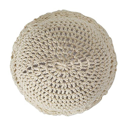 ZLYC Women Cotton Crochet Slouchy Beanie Hat Handmade Knit Summer Skull Cap | Lightweight breathable,boho casual chic look,travel photos festival party,café commute daily wear,beach concert gathering - color: Colour: Beige