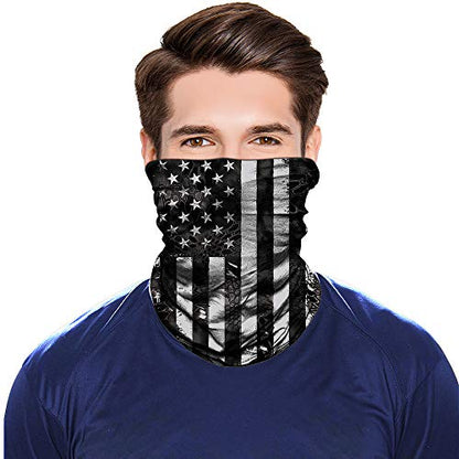 Neck Gaiter Shield Scarf Bandana Face Mask Seamless UV Protection for Motorcycle Cycling Riding Running Headbands - color: A National Flag-black