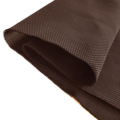 Speaker Grille Cloth Stereo Mesh Fabric, Brown, 55x20 in (140x50 cm) | 3-Layer Functional Acoustic Fabric, Fully Sound-Permeable, Dustproof & Stretchable, for Speaker & Furniture Refurbishment - color: Brown, size: 55" x 20"