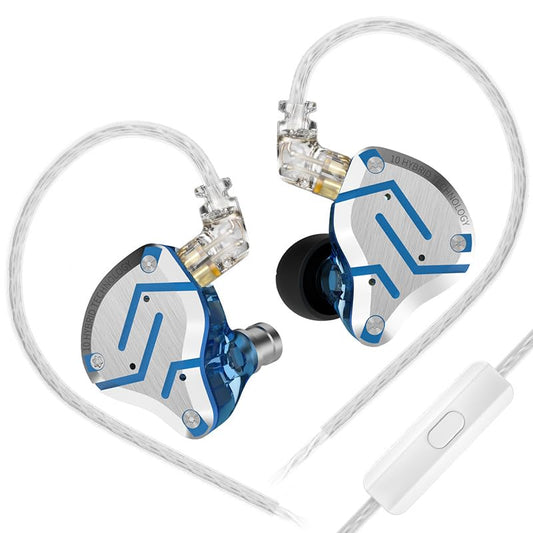 KZ ZS10 Pro IEM Earbuds,KZ in Ear Monitor for Systerm, 4BA 1DD Wired Gaming Headphone Multi Driver in Ear Earphone, IEM Earphone, on Stage Monitor for Singer Guitarist Drummer (Glare Blue, with Mic) - color: Glare Blue, size: With Microphone