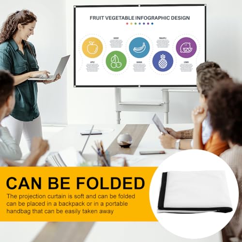 Projector Screen, 4K HD Home Movie Projection Screen, 60"|72"|84"|100"|120"|150" Anti-Crease Theater Screens Indoor Outdoor(Size:84 INCH) - size: 84 INCH