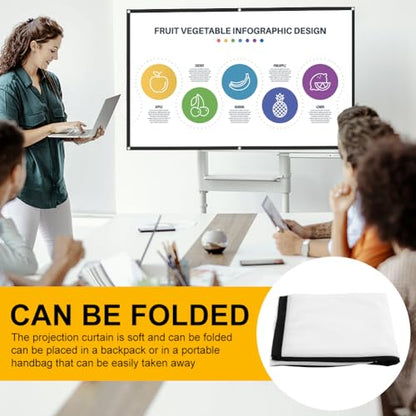 Projector Screen, 4K HD Home Movie Projection Screen, 60"|72"|84"|100"|120"|150" Anti-Crease Theater Screens Indoor Outdoor(Size:84 INCH) - size: 84 INCH