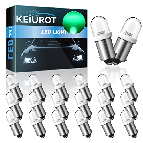 Keiurot GE44 47 755 LED Bulb BA9S Pinball Led Bulbs,DC 6V/6.3V Green 20Pack - color: Green Pinball Led Bulbs 6V