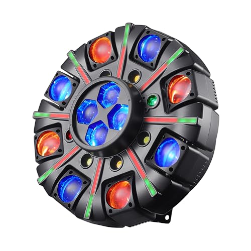 Moving Head DJ Lights for Parties, Disco Lights with Remote Control, 8-Arms 180W RGBW LED DJ Stage Lighting Sound Activated DMX 512 Control for Disco Club Wedding Party World Cup - color: 8 Arms-Bee