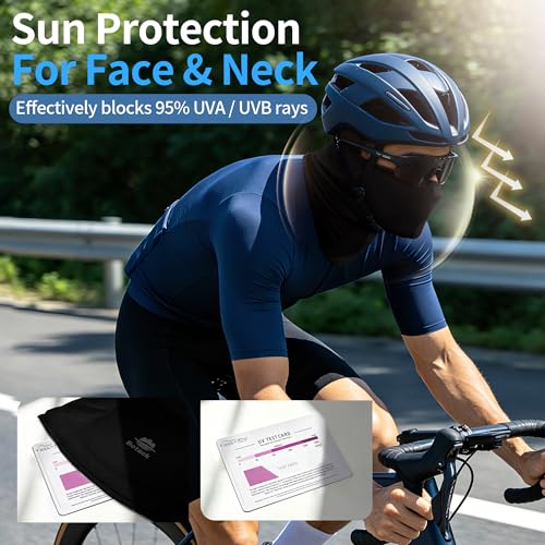 Balaclava Ski Mask, Sun Protection Breathable Face Cover Men Women - color: 2 Packs - Black