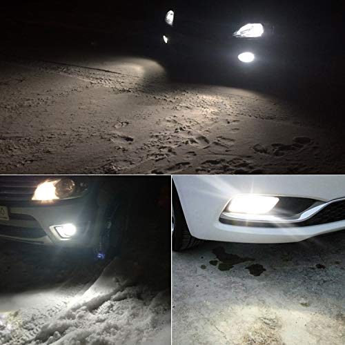 2504 PSX24W LED Fog Light Bulbs, 6000K Xenon White, 2 Pack | 3800 Lumens Super Bright, 12276 Fog Bulb, Daytime Running Lights for Car, Truck, SUV - color: White