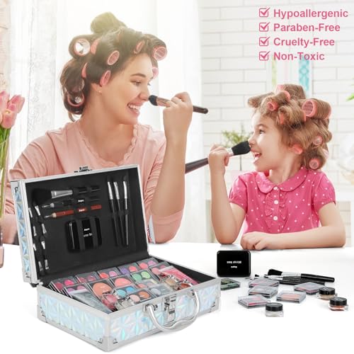 Anpro All-In-One Makeup Kit for Girls 10-12, Teen Makeup Set, Mermaid Case - color: Mermaid Color
