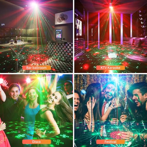 7 Lens Disco Ball Lights,USB Powered RGBW DJ Strobe Lighting Sound Activated,Laser Party Light Indoor Outdoor for Xmas Club Bar Parties Holiday Christmas Home Decoration