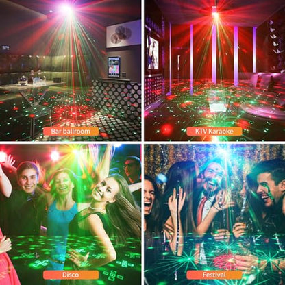 7 Lens Disco Ball Lights,USB Powered RGBW DJ Strobe Lighting Sound Activated,Laser Party Light Indoor Outdoor for Xmas Club Bar Parties Holiday Christmas Home Decoration