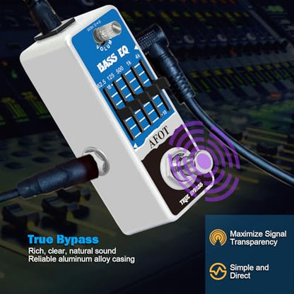 Bass EQ Pedal, 5-Band EQ Pedal Electric Bass Equalizer (62.5Hz 125Hz 500Hz 1kHz 4kHz) Provides ±18dB for Each Band EQ Seeker for Bass True Bypass - color: Blue Bass EQ