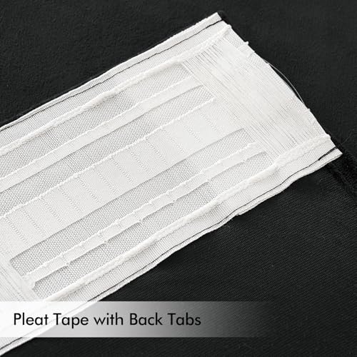 MIULEE Black Velvet Pinch Pleat Blackout Curtains W52 X L96 Inches - color: Black, size: 52"W x 96"L (Pack of 2)