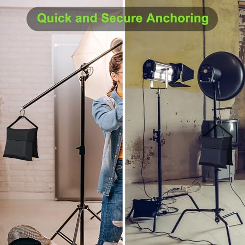 Eurmax USA 2-Pack Sandbag Weights,Photography SandBags for Light Stands and Video Equipments,Heavy Duty Saddlebags for Backdrop Stand,Tripod,Canopy,Umbrella Base,Fishing Chair and Picnic Table