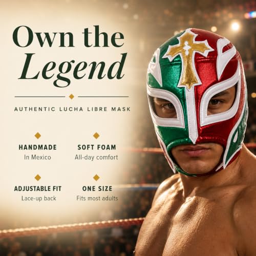 Artisans Bazaar Mexican Custume Wear Masks Luchador Mexicano Wrestling Masks Foamy Material for Men & Women Lucha Libre Adult - style: Rey Mistero Green