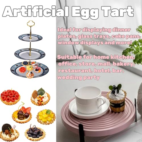 6Pcs Artificial Simulation Fake Cake Cupcakes Model, 3 inch Fake Pie Pastries Muffins Desserts, Realistic Faux Cake Food Props Fits for Photography Kitchen Home Wedding Display Bakery Party Decoration